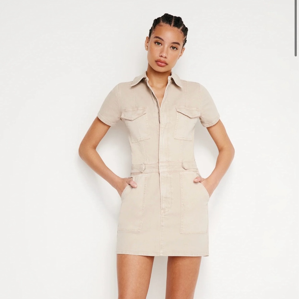 Good American Beige Mini Dress